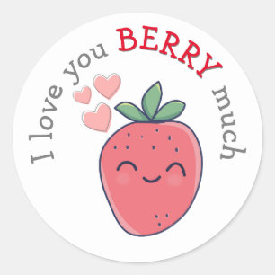 Funny Berry I Love You Classic Round Sticker