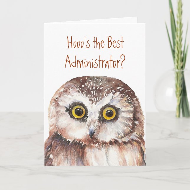 Funny Best Administrator? Thank You Wise Owl (Front)