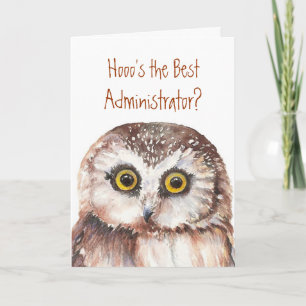 Funny Best Administrator? Thank You Wise Owl