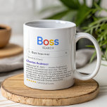 Funny Best Boss Ever Search With Personal Message Coffee Mug<br><div class="desc">Funny mug for your boss with a 'Boss search' logo and a single search result for "Best boss ever',  featuring your boss's name,  your personal message and a 5-star rating.</div>