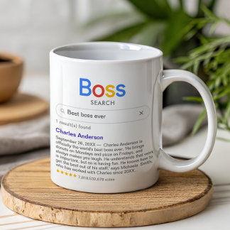 Funny Best Boss Ever Search With Personal Message Coffee Mug