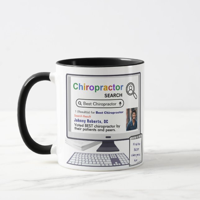 Funny Best Chiropractor Search Result With Photo Mug (Left)