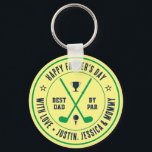Funny Best Dad By Par Custom Name Golf Club Logo Key Ring<br><div class="desc">Personalised Father's Day gift for the best dad in the world. Customise the wording to make it more special for your daddy,  the hero of your life. Celebrate Father's Day with this custom name and message for your dad.</div>