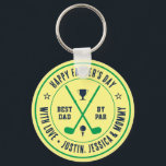 Funny Best Dad By Par Custom Name Golf Club Logo Key Ring<br><div class="desc">Personalised Father's Day gift for the best dad in the world. Customise the wording to make it more special for your daddy,  the hero of your life. Celebrate Father's Day with this custom name and message for your dad.</div>