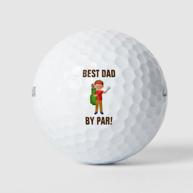 Funny Best Dad By Par Golf Balls (Front)