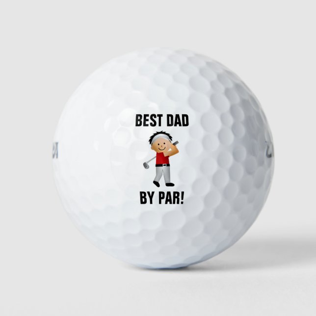 Funny Best Dad By Par Golf Balls (Front)