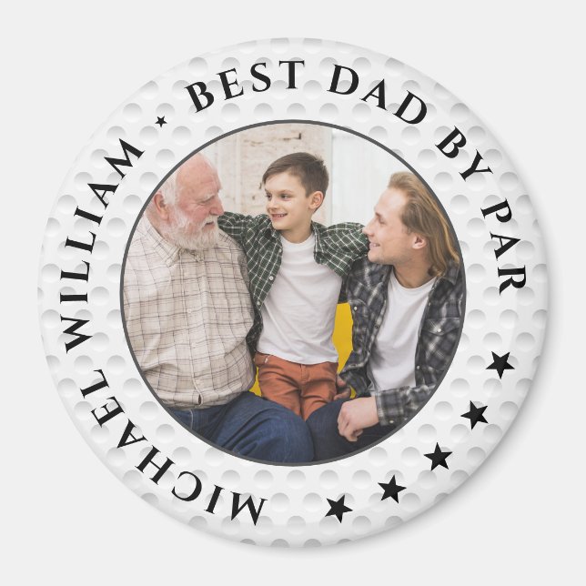 FUNNY BEST DAD BY PAR GOLF FATHER'S DAY PHOTO MAGNET (Front)