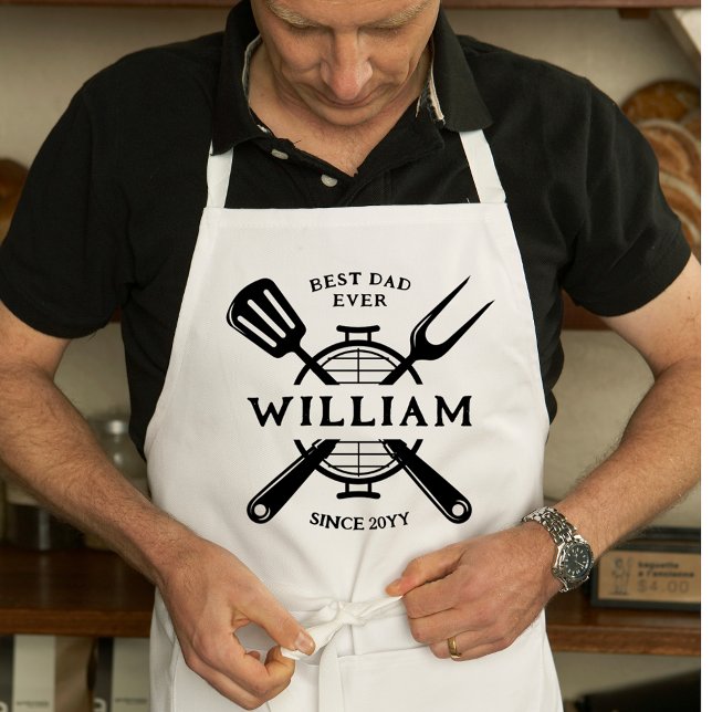 Funny Best Dad Ever Father's Day BBQ Grillmaster Apron (Creator Uploaded)