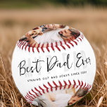 Funny Best Dad Ever Modern 5 Photos Father's Day Baseball<br><div class="desc">This simple and modern design is composed of san serif and playful script typography.</div>