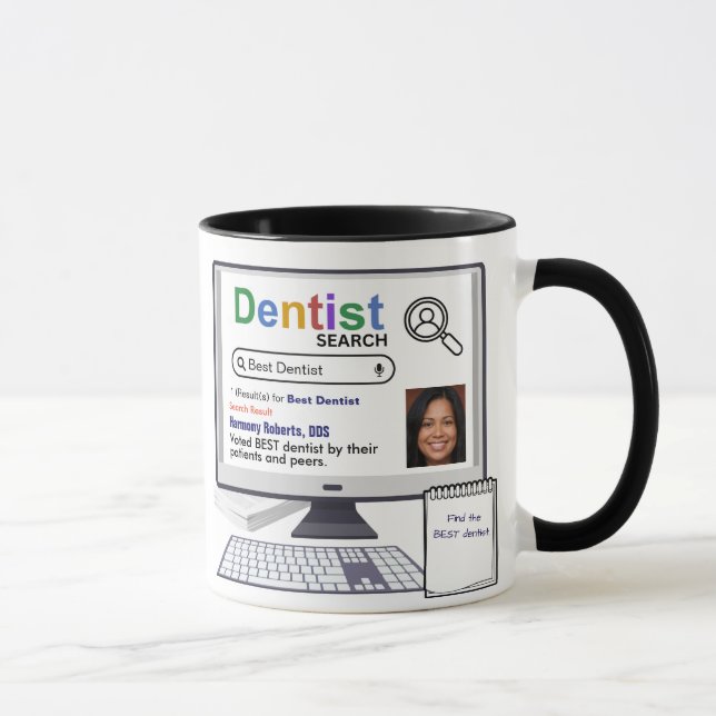 Funny Best Dentist Search Result With Photo Mug (Right)