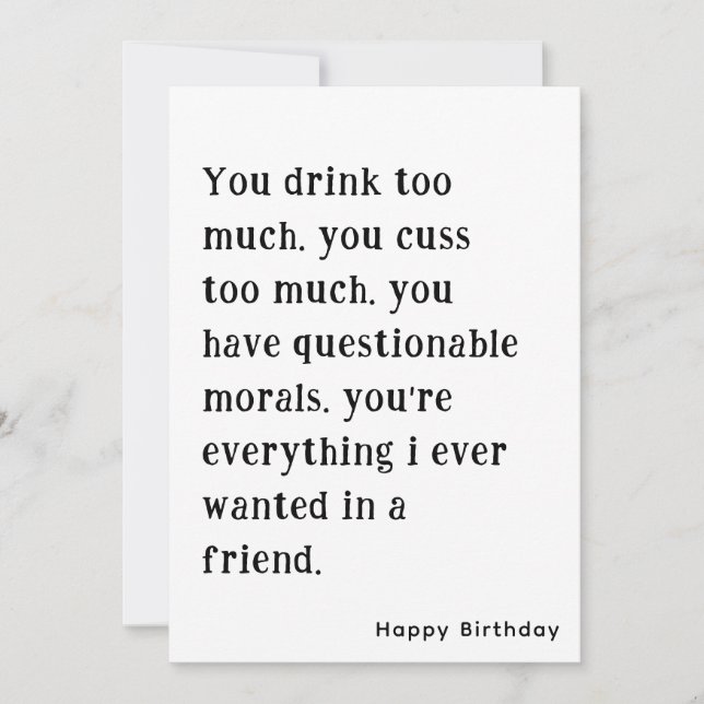 Funny Best Friend Happy Birthday Card (Front)