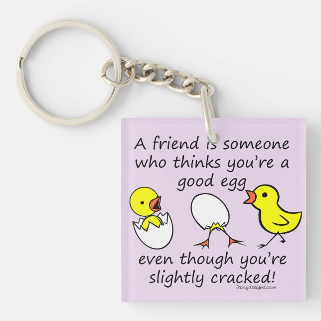 Funny Best Friend Saying (purple) Key Ring (Front)