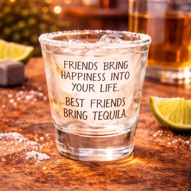 Funny Best Friends Bring Tequila Shot Glass (Creator Uploaded)