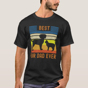 Funny Best Fur Dad Ever Vintage Retro Dog and Cat T-Shirt
