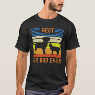 Funny Best Fur Dad Ever Vintage Retro Dog and Cat T-Shirt
