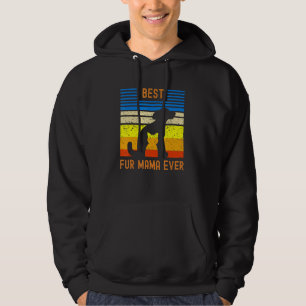 Funny Best Fur Mama Ever Vintage Retro Dog Cat Mum Hoodie