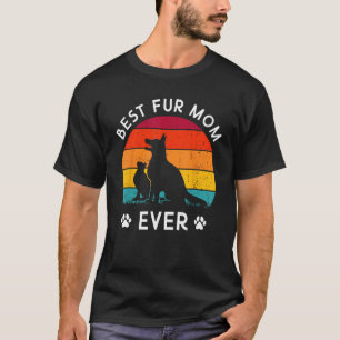 Funny Best Fur MOM Ever Vintage Retro Dog and Cat T-Shirt
