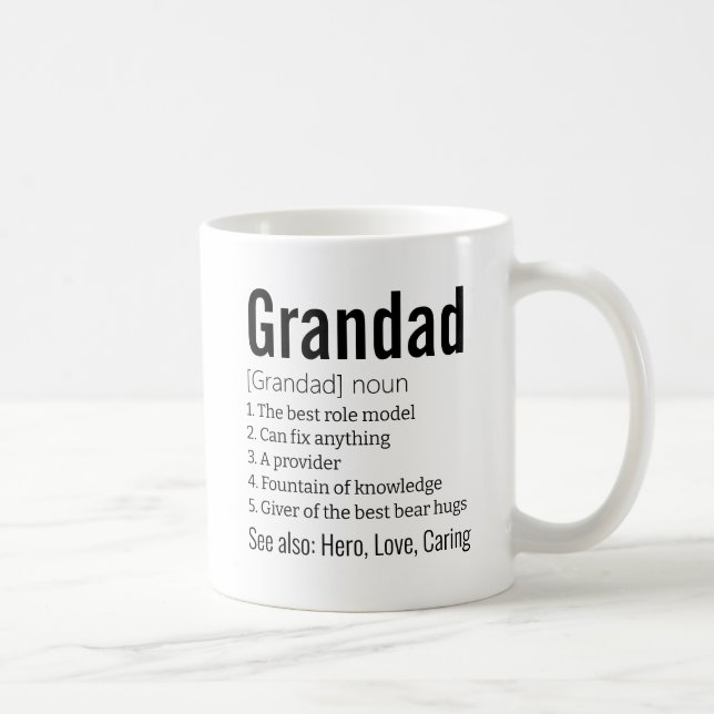 Funny Best Grandad Definition Gift for Grandfather Coffee Mug (Right)