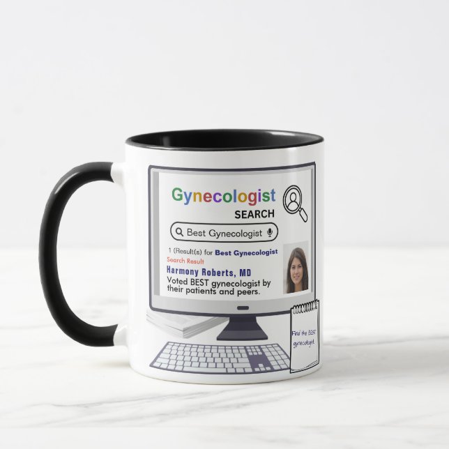 Funny Best Gynaecologist Search Result With Photo Mug (Left)