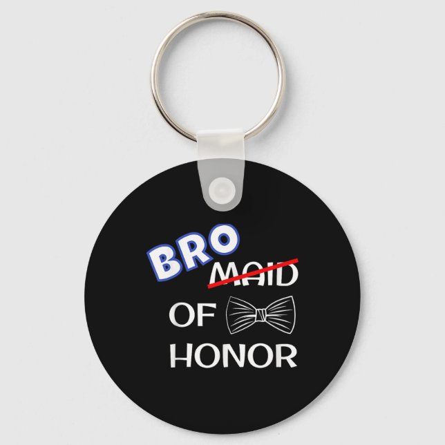 Funny Best Man Wedding Matching Bachelor Party Bro Key Ring (Front)
