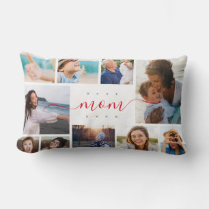 Funny Best Mom Ever Mother's Day 10 Photo Collage Lumbar Cushion