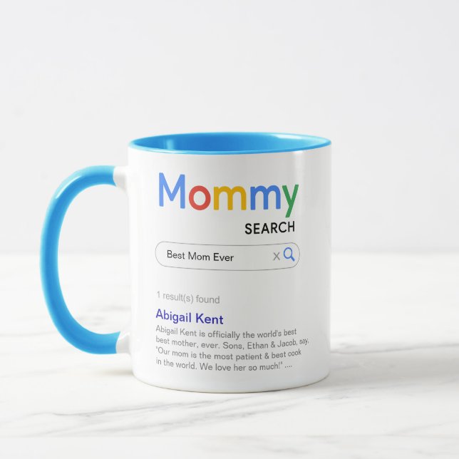 Funny Best Mother Ever Search Engine Results Mug (Left)