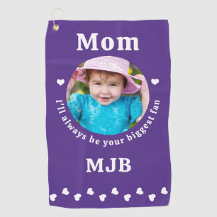 Funny Best Mum Ever Purple Photo Golf Towel