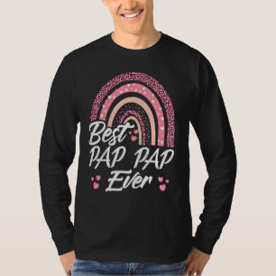 Funny Best Pap Pap Ever Rainbow Fathers Day For Me T-Shirt
