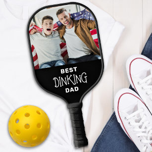 Funny Best Pickleball Dad Personalised 2 Photo Pickleball Paddle