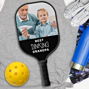 Funny Best Pickleball Grandpa Personalised 2 Photo Pickleball Paddle