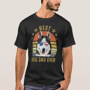 Funny Best Siberian Husky Dad Ever Vintage Dog T-Shirt