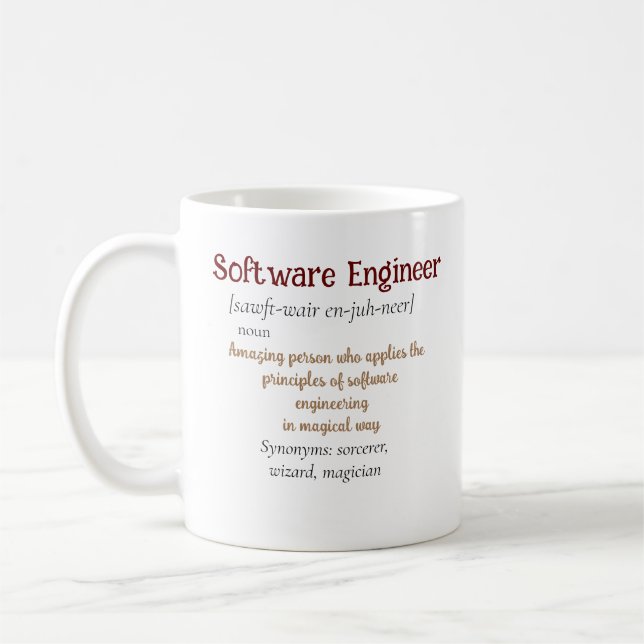 Funny Best Software Engineer ﻿Definition Gift Coff Coffee Mug (Left)