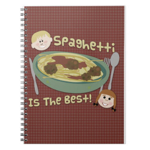Funny Best Spaghetti Fun Vintage Cartoon Motto Spiral Notebook