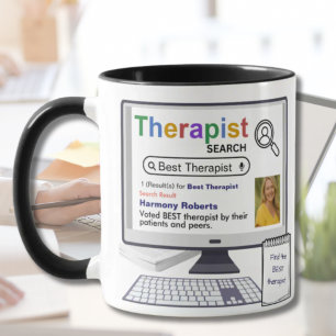 Funny Best Therapist Search Result With Photo Mug