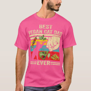 Funny best vegan cat dad ever cat lover vegetarian T-Shirt