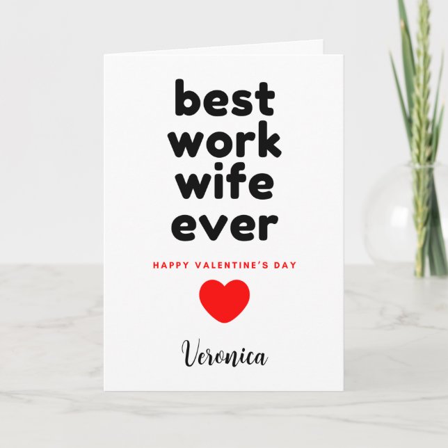 Funny Best Work Wife Valentine's Day Card (Front)