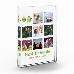 Funny BFF PHOTO COLLAGE Gift Personalised AVOCADO Block