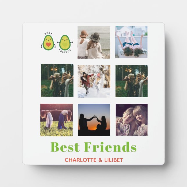 Funny BFF PHOTO COLLAGE Gift Personalised AVOCADO Plaque (Front)