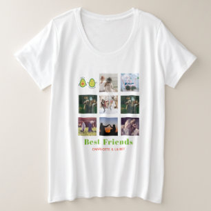 Funny BFF PHOTO COLLAGE Gift Personalised AVOCADO Plus Size T-Shirt