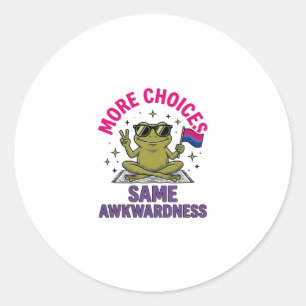 Funny Bi Frog Pride Shirt Design_1 Classic Round Sticker