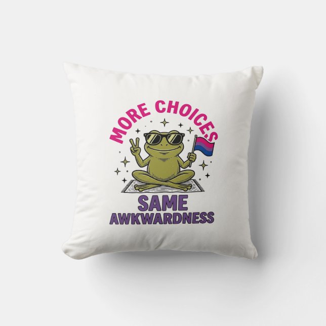 Funny Bi Frog Pride Shirt Design_1 Cushion (Front)