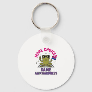 Funny Bi Frog Pride Shirt Design_1 Key Ring