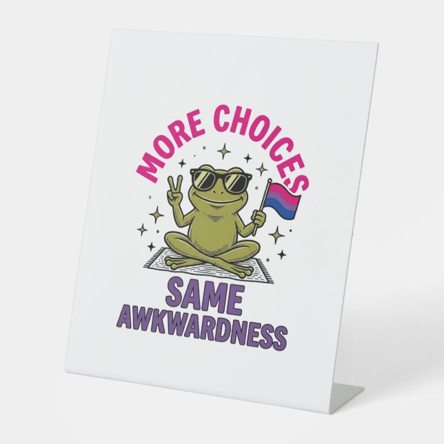 Funny Bi Frog Pride Shirt Design_1 Pedestal Sign (Front)