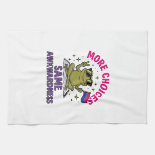 Funny Bi Frog Pride Shirt Design_1 Tea Towel