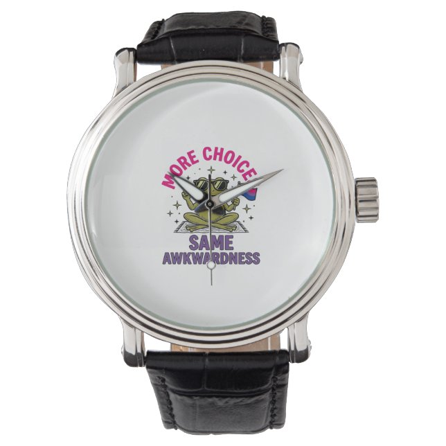 Funny Bi Frog Pride Shirt Design_1 Watch (Front)