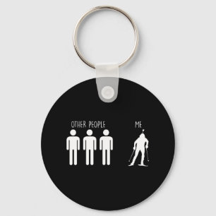 Funny Biathlete Cross-country Skiing Super Sprint Key Ring