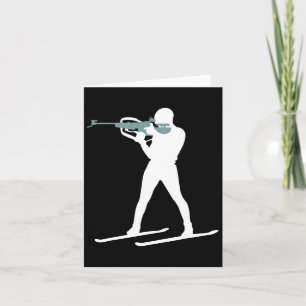 Funny Biathlon Biathlete Shooting Skiing Target Sp Card