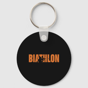 Funny Biathlon Biathlete Shooting Skiing Target Sp Key Ring