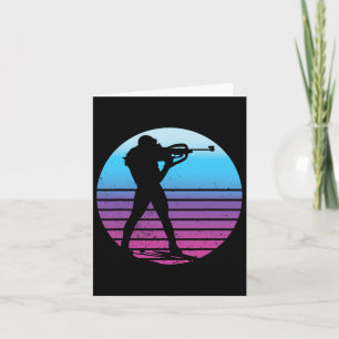 Funny Biathlon Winter Ski Skiing Fun Lovers 2 Card