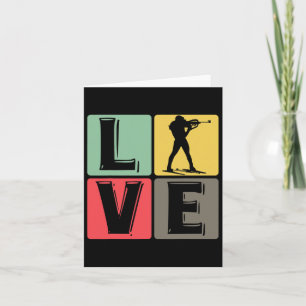 Funny Biathlon Winter Ski Skiing Fun Lovers 5 Card